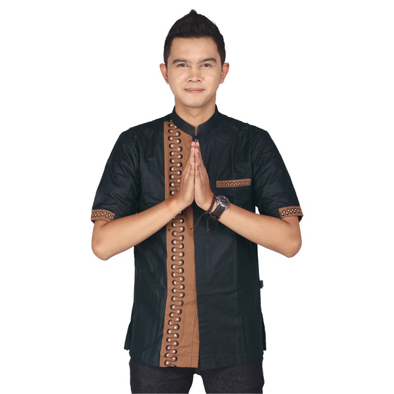 READY STOCK - BAJU MUSLIM PRIA,BAJU KOKO , BUSANA MUSLIM PRIA MOTIF BATIK RNK 003 BAJU KOKO MODERN