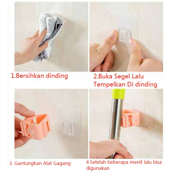 BB7 - Gantungan Sapu dan Pel Mop Suction Hanger / Gantungan Hook