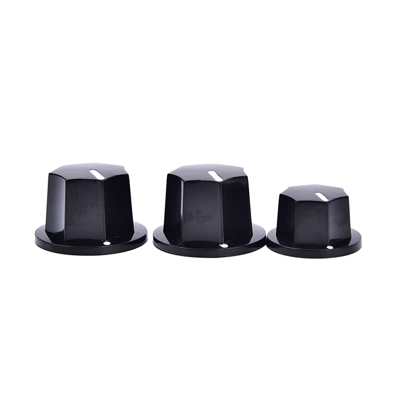 &lt; E2id &amp; &gt; 3Pcs Knob Kontrol volume Bahan Plastik Warna Hitam Gaya Vintage Untuk bass jazz