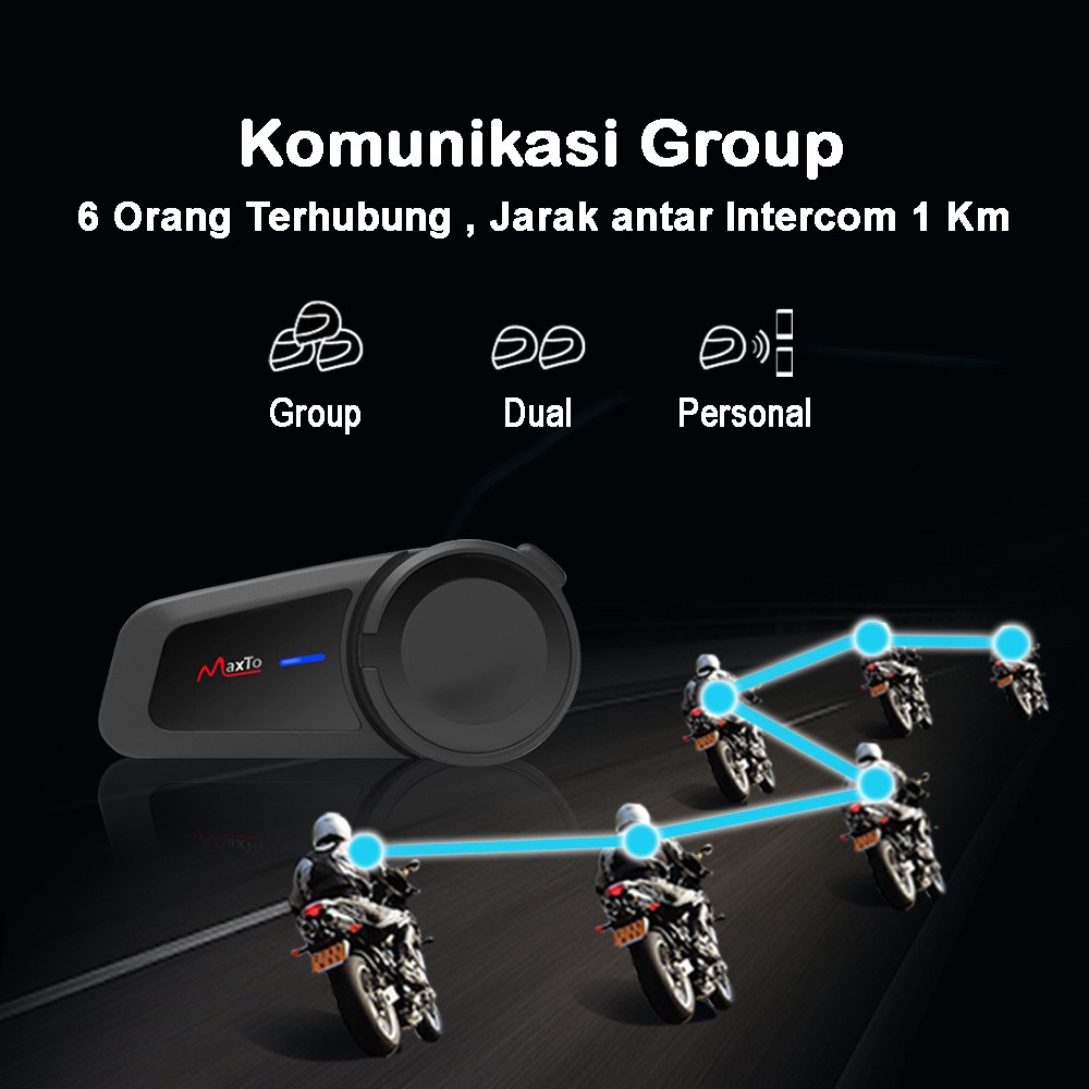 Intercom Bluetooth Helm Maxto M2-3