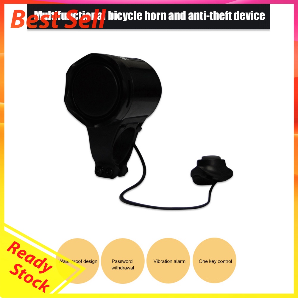 Sunding Bicycle Handlebar Password Alarm Ring Bell Anti-Theft Alert Horn