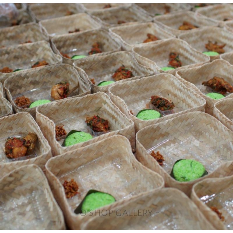 

[ Halodul ] 50pcs BESEK BAMBU 16X16 MURAH /BESEK BAMBU MURAH / KOTAK MAKAN / BOX MAKANAN | besek bambu hampers kotak hantaran lebaran