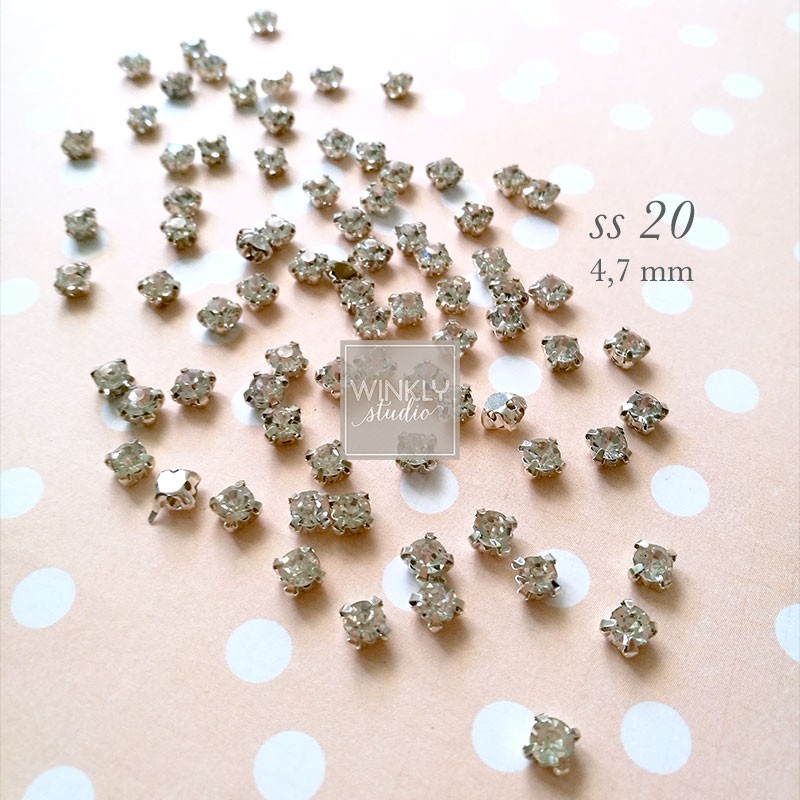 Diamond Cangkang SS20 4,7mm 1gros Kristal Cangkang Clear / Berlian Imitasi / Permata Cangkang