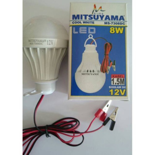 Mitsuyama MS-7308DC Bohlam AKI LED DC 12 Volt 8 Watt Emergency Lamp Kabel 1.5 Meter Original