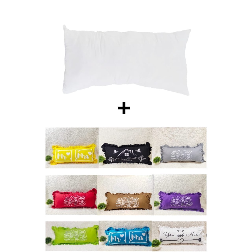 Shafiyyah.sarban ( Sarung + Insert ) Bantal Cinta Quotes Rumbai 45x95 cm