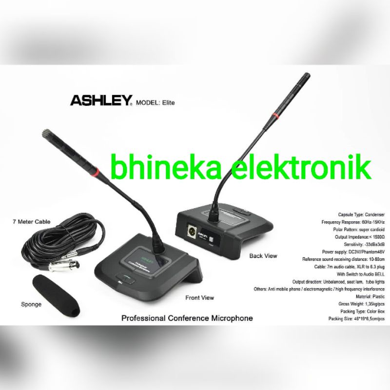MIC KABEL ASHLEY ELITE MIC CONFERENCE MIC PODIUM / MIC MEJA