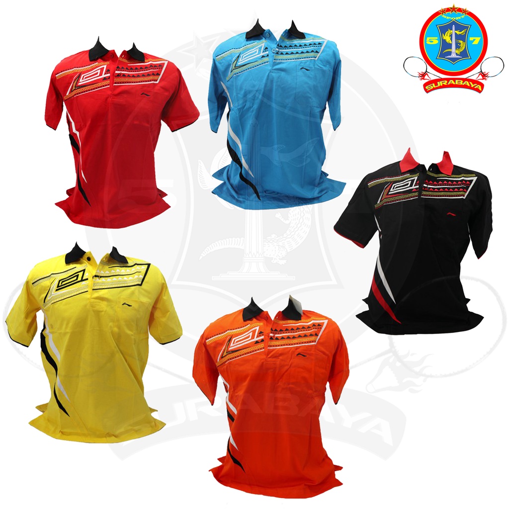 Kaos Kerah Bordir Lining Badminton Coach