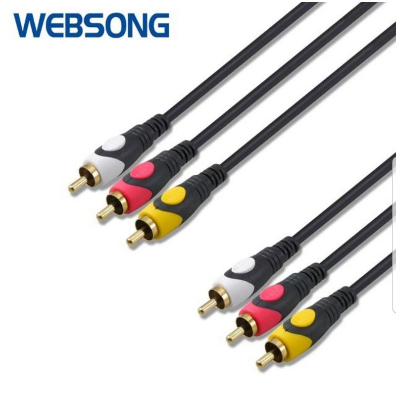 Kabel Audio Video 3RCA to 3RCA (Putih, Merah, Kuning) 1.5M WEBSONG