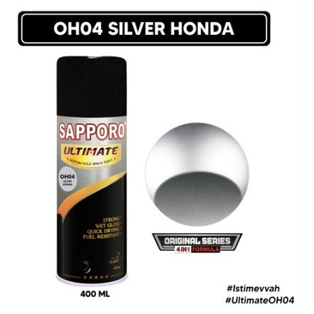 SAPPORO ULTIMATE ** OH04 SILVER HONDA ORIGINAL SERIES Perak Doff Metalik Metallic Cat Semprot