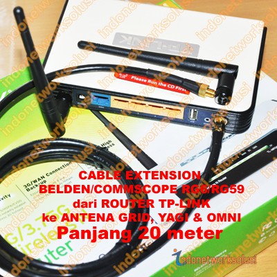 Tp-Link Router Cable Extension Kabel Ekstension Commscope Ke ANTENA GRID YAGI OMNI (20m)