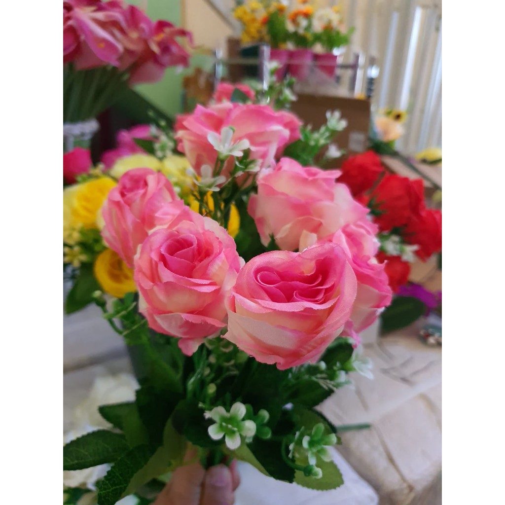 Bunga Mawar Rose 7 Kuntum / Bunga Mawar Artificial