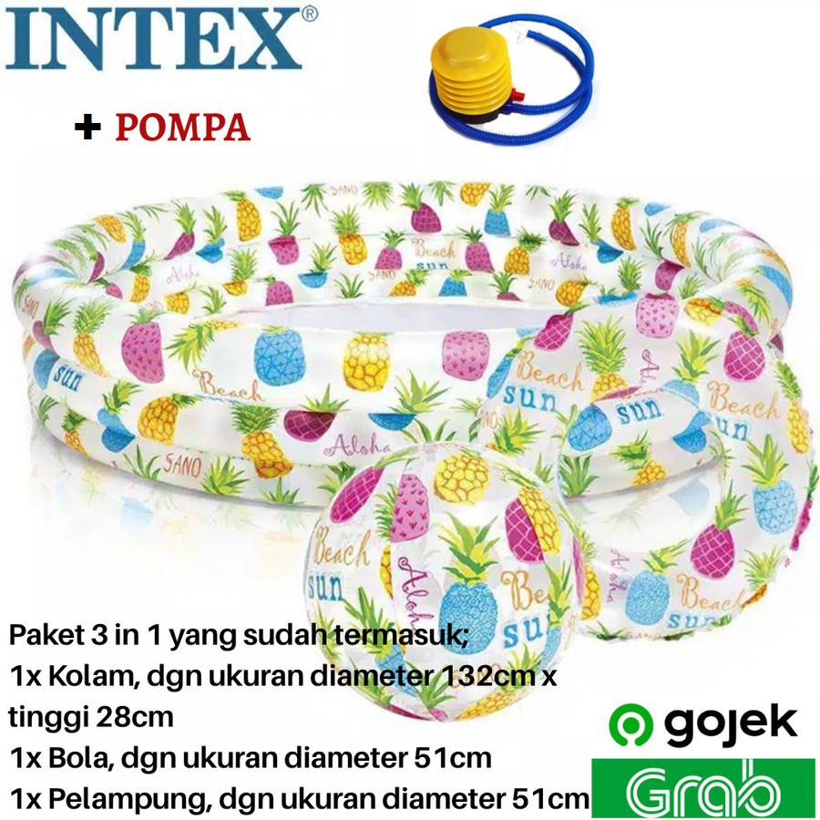KOLAM RENANG ANAK Set + Pelampung + Bola ( INTEX 59469 ) KOLAM ORI