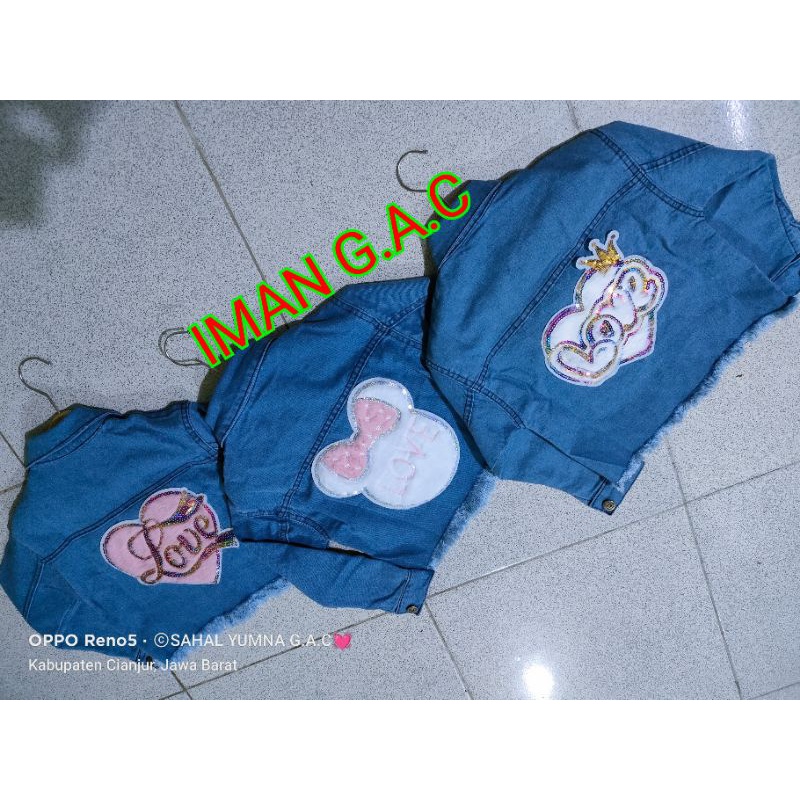 Jaket jeans anak perempuan 1-12thn/jaket jeans lucu