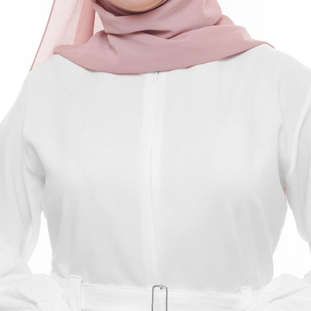 Gamis wanita terbaru 2022 Modern Gamis Syari Gamis wanita Putih Polos terbaru Gamis Putih Murah Gamis manasik haji-1