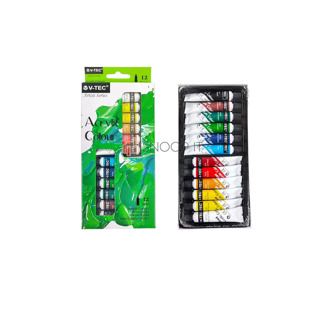 

Cat Akrilik V-TEC VT-612/A Acrylic Colours 12 Warna x 6 ML - Set SHSNP