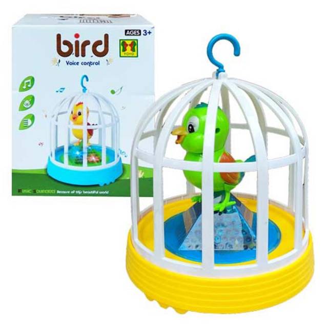 Mainan Anak Burung Dalam Sangkar Tepuk Tangan Berkicau & Bersiul Besar