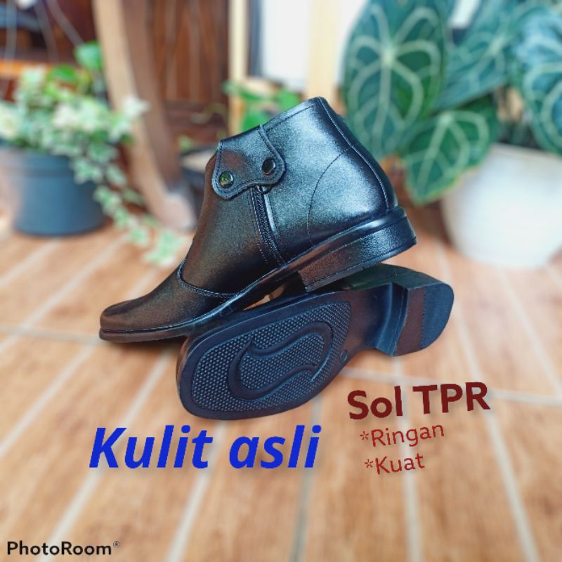 SEPATU PDH SUS WANITA KULIT SAPI ASLI SEPATU POLWAN SEPATU BOOTS KERJA WANITA