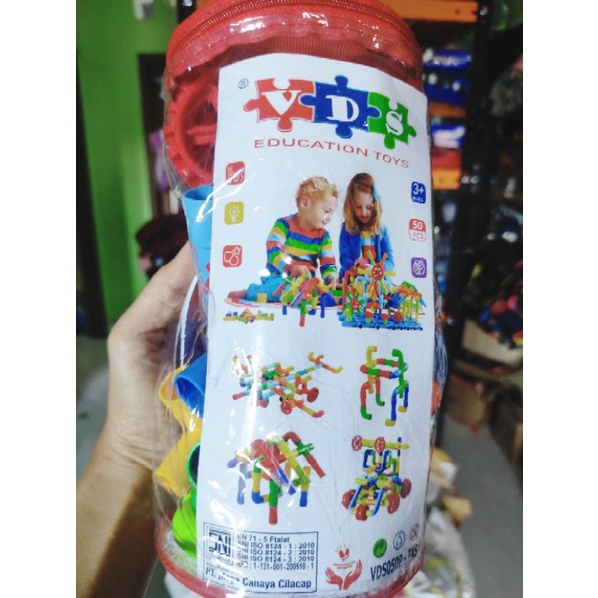 Mainan Edukasi Anak Kreatif Puzzle Block Pipa VDS50P-TAS