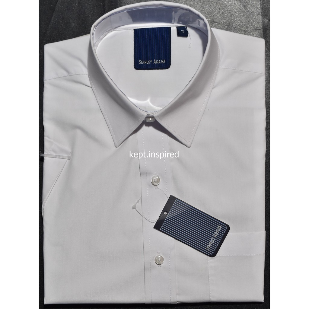 Kemeja - Kemeja Pria - Baju Pria - STANLEY ADAMS Kemeja Pria Formal Lengan Pendek STANLEY ADAMS Puti