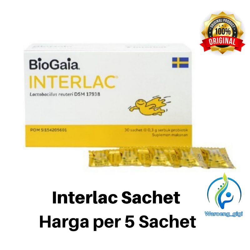 Interlac Probiotik Sachet ECER ( Harga per 5 Sachet)