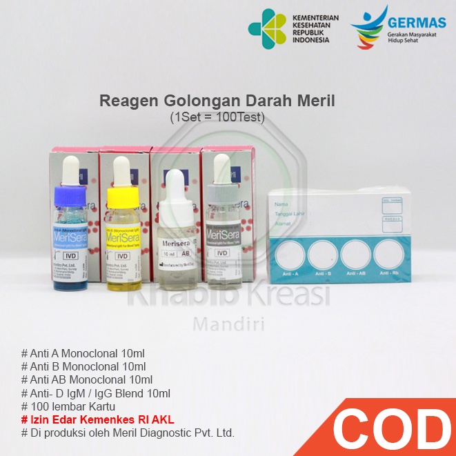 Jual Reagen Goldar | Test Golongan Darah Meril | Per Vial Indonesia ...