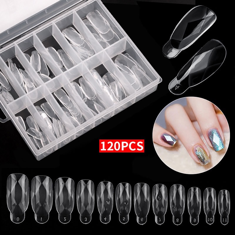 120Pcs Poly Nail Gel Nail Dual Forms Finger Extension UV Builder Nail Tips Tools