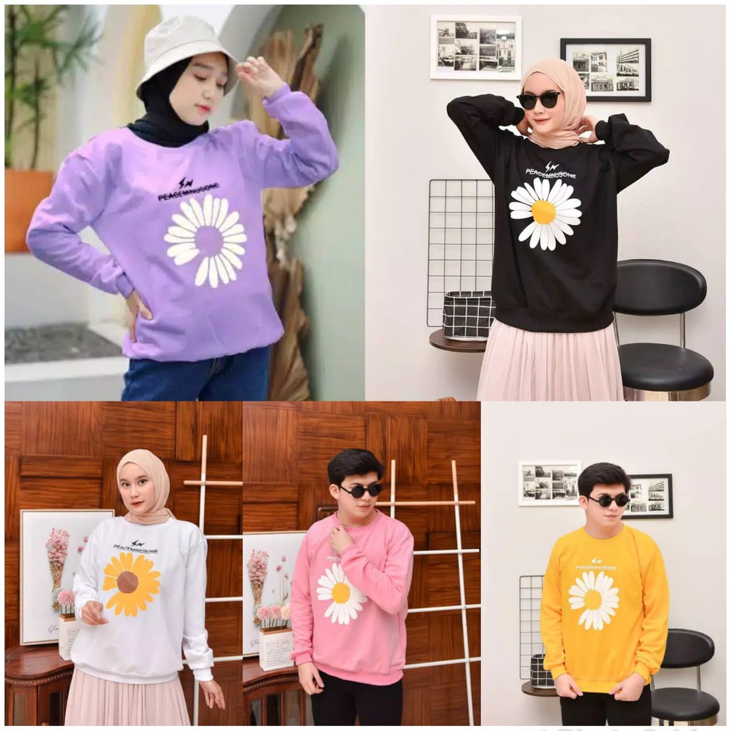Sweater Cewek Korean Style Kruneck Tebal Murah Perempuan Sweatshirt Sweter Oversize Kekinian One Dai
