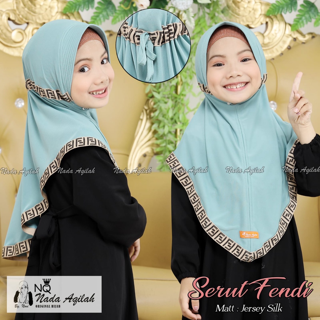 Hijab Kerudung Jilbab Bergo Serut Anak Anak TK SD 4 10 Tahun Sefty Fendy Original By NQ Hijab Terbar