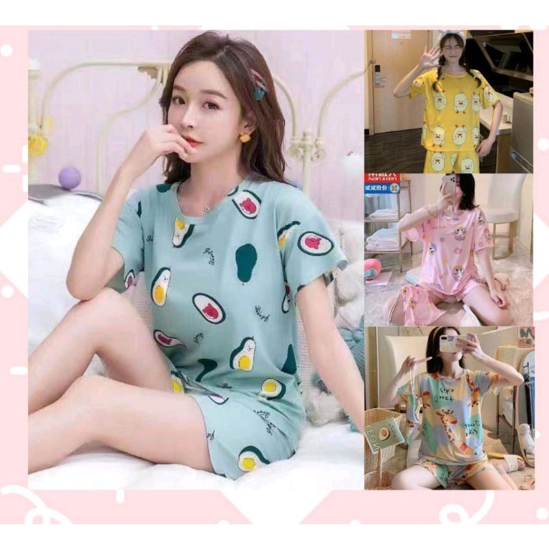 PAJAMAS BAJU TIDUR WANITA IMPORT MOTIF KARTUN