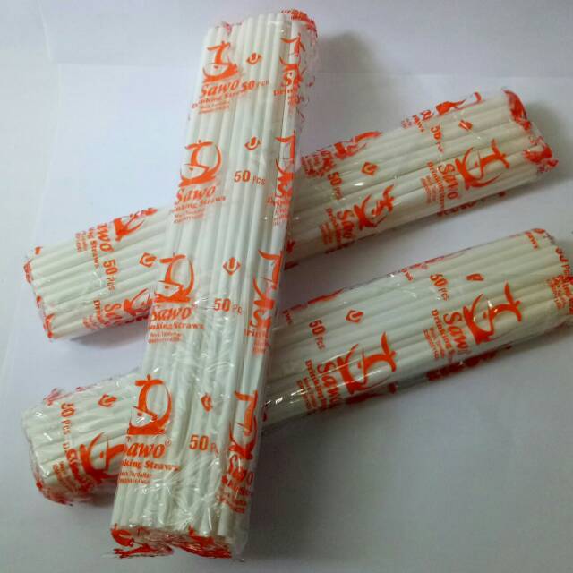 SEDOTAN PLASTIK PUTIH LURUS / SAWO ISI 50 pcs /pack