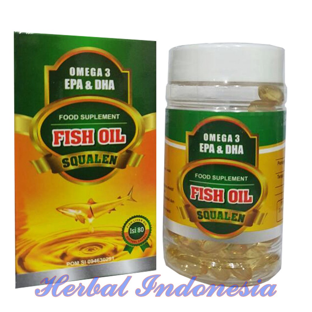 Minyak Ikan Squalen |  Omega 3 HPA dan DHA Isi 80 Kapsul