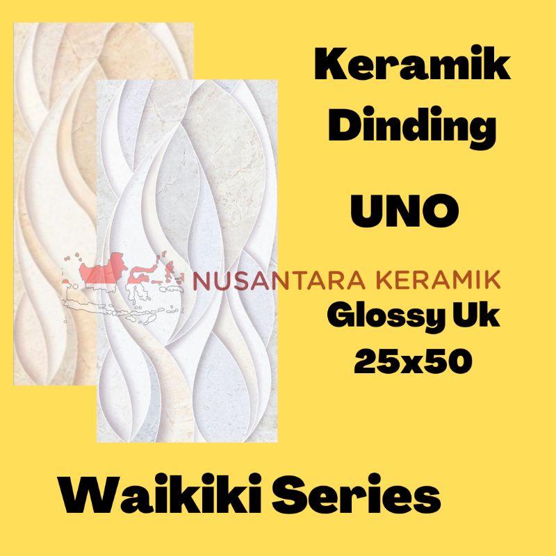 Jual Keramik Dinding Uno Export Glossy Uk 25x50 Waikiki Series Shopee