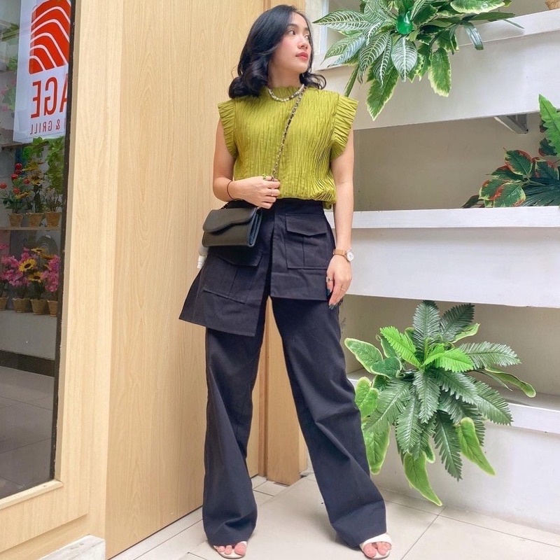 BESS POCKET PALAZO PANTS / KOREAN FANCY PANTS