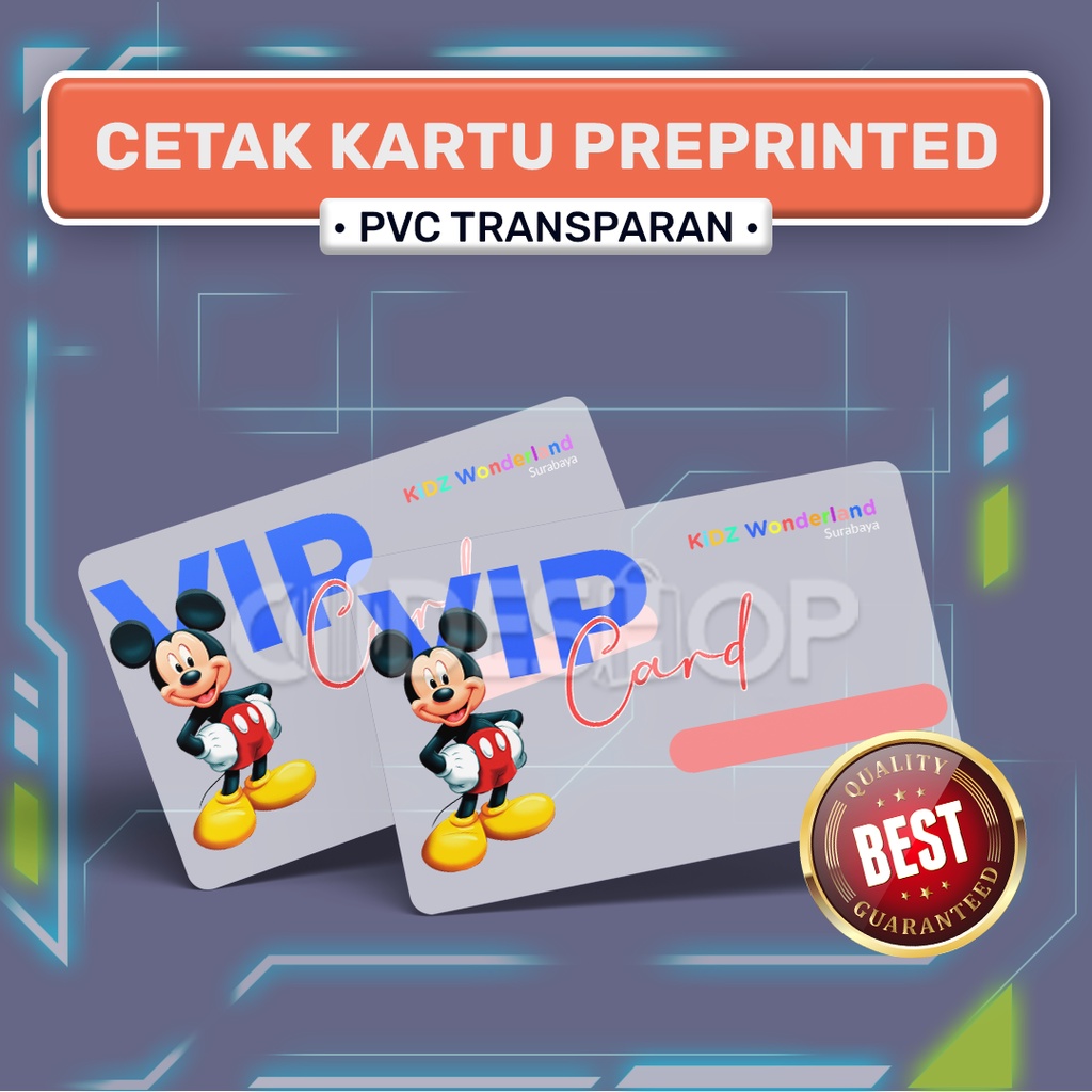 Cetak Kartu Transparan PVC Preprinted