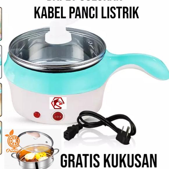 ◘ Panci Listrik Mie Nasi Ada Kukusan Gagang Anti Panas Hotpot Elektrik 2 Layer Panci Listrik Steamer