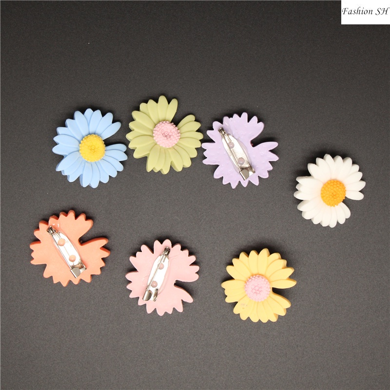 6pcs Bros Pin Bentuk Bunga Daisy Cherry Blossom Kombinasi Bahan Plastik M70068