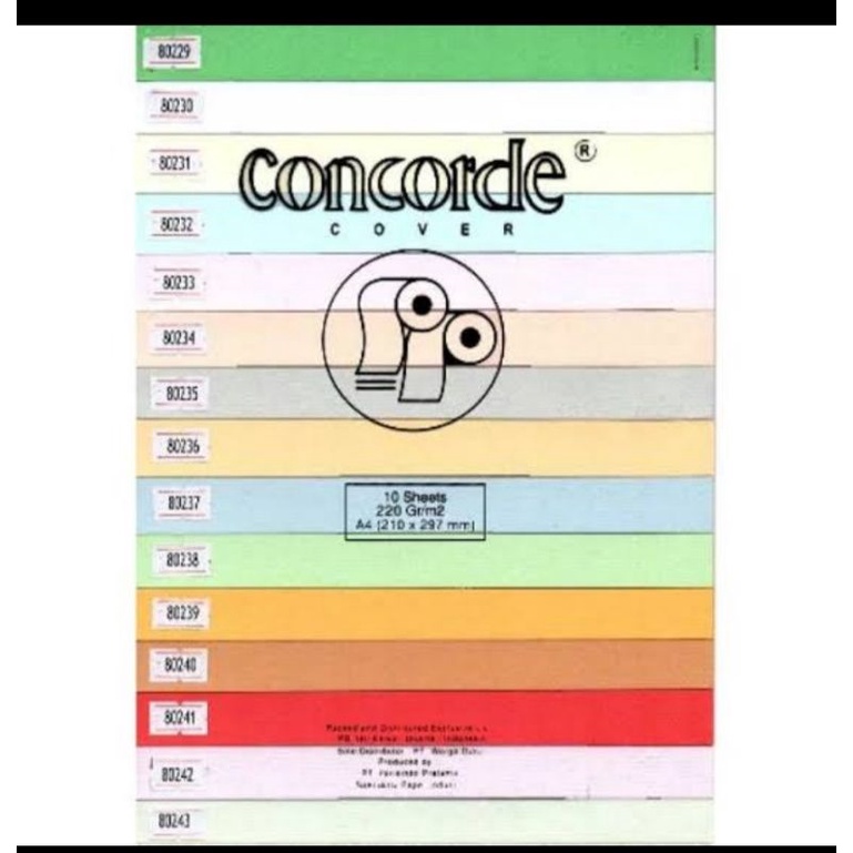 

kertas concorde A4 220 grm