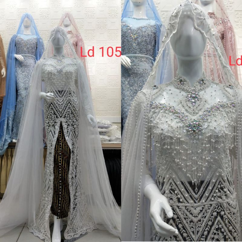 TERMURAH//KEBAYA AKAD BEREKOR JUMBO FULL PAYET MEWAH MODERN