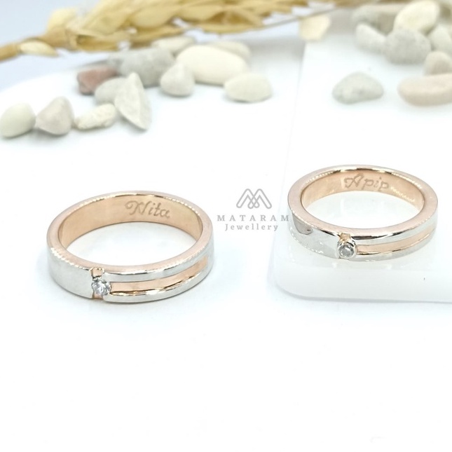 Cincin Kawin Palladium 5% & Emas Putih 30% - Bisa Request Model Cincin - Cincin Tunangan Cincin Nika