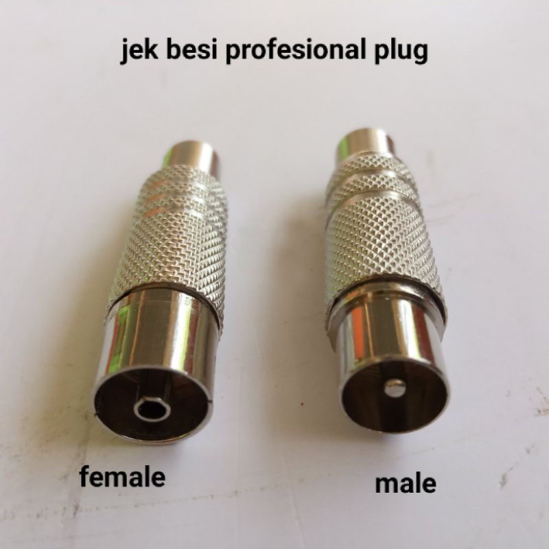 Colokan TV Besi MALE - FEMALE / Jek Jack Jeck Antena Anten Cowok - Cewek