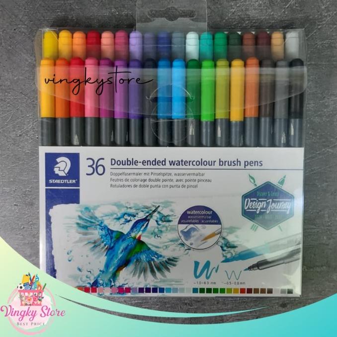 

[[COD]] Watercolour Brush Pens / Double Ended 36 Colors Staedler BERMUTU Kode 1108