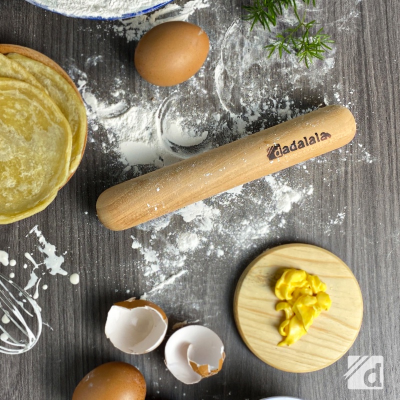 DADALALA Rolling Pin Adonan Kue Model STICK Ukuran Kecil 20 Cm Bahan Kayu Mahoni