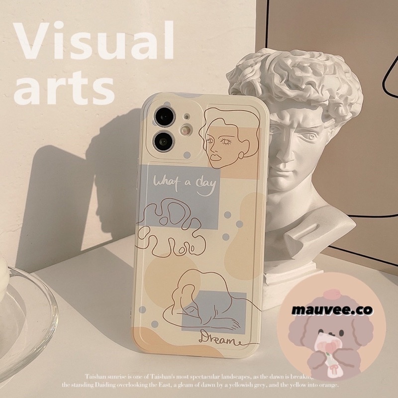 IPHONE CASE ABSTRACT AESTHETIC SOFT CASE PASTEL CASING IPHONE XS MAX XR 11 PRO 12 PRO MAX 7 8+ SE