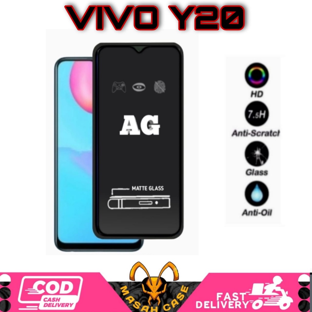 TEMPERED GLASS AG MATTE KACA VIVO Y75 5G Y11S Y20 Y20 2021 Y12S Y20SG Y20S Y20i Y17 Y12 Y11 Y15 TEMP