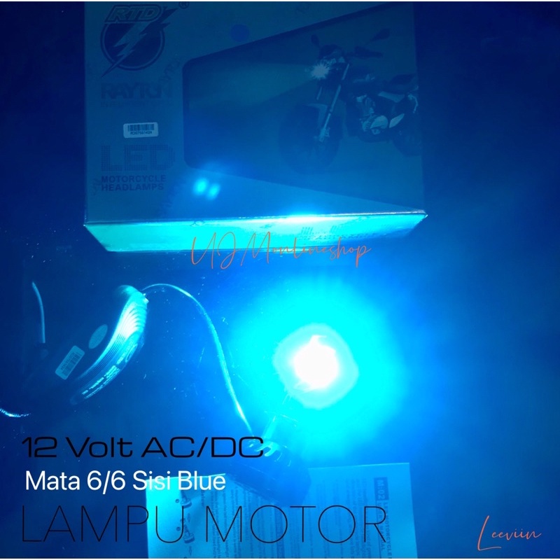 Lampu Depan LED Ac/Dc Merk Original RTD Mata6/6 Sisi Blue