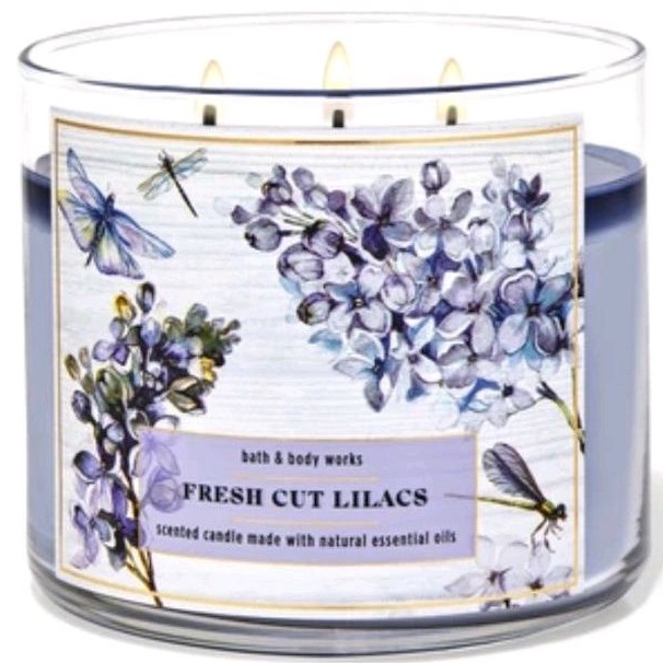 Bath &amp; Body Works BBW LOVE YOU FRESH CUT LILACS 3-WICK SCENTED CANDLE 411 G LILIN WANGI 3 SUMBU UKURAN BESAR PENGHARUM RUANGAN