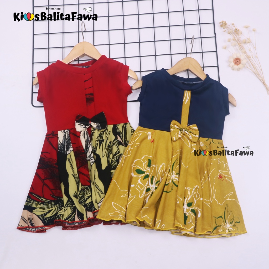 Dress Lala Bayi Uk 3-18 bulan / Baby Anak Perempuan Murah Dres Batik Yukensi Baju Adem  Motif