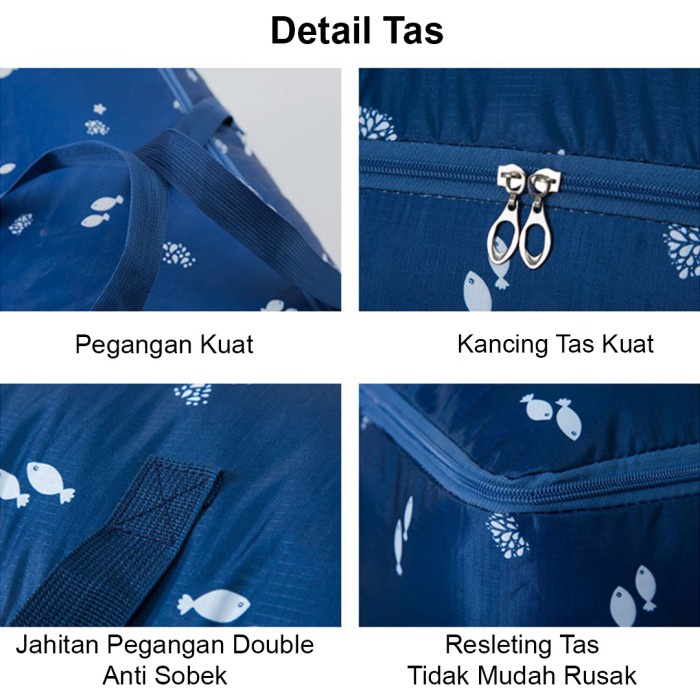 Tas Penyimpanan Jinjing Travel Storage Bag Serbaguna Blue Cat