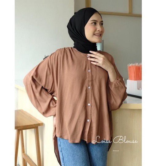 BEFAST - ZFS OOTD Wanita Blouse MIKUE / LOISE BLOUSE / Blouse Lengan Panjang / Blouse Kekinian 2022 / Blouse Remaja Keluaran Terbaru / Blouse Casual Remaja / Blouse Kerja / Blouse Polos Banyak Warna / Blouse Kancing