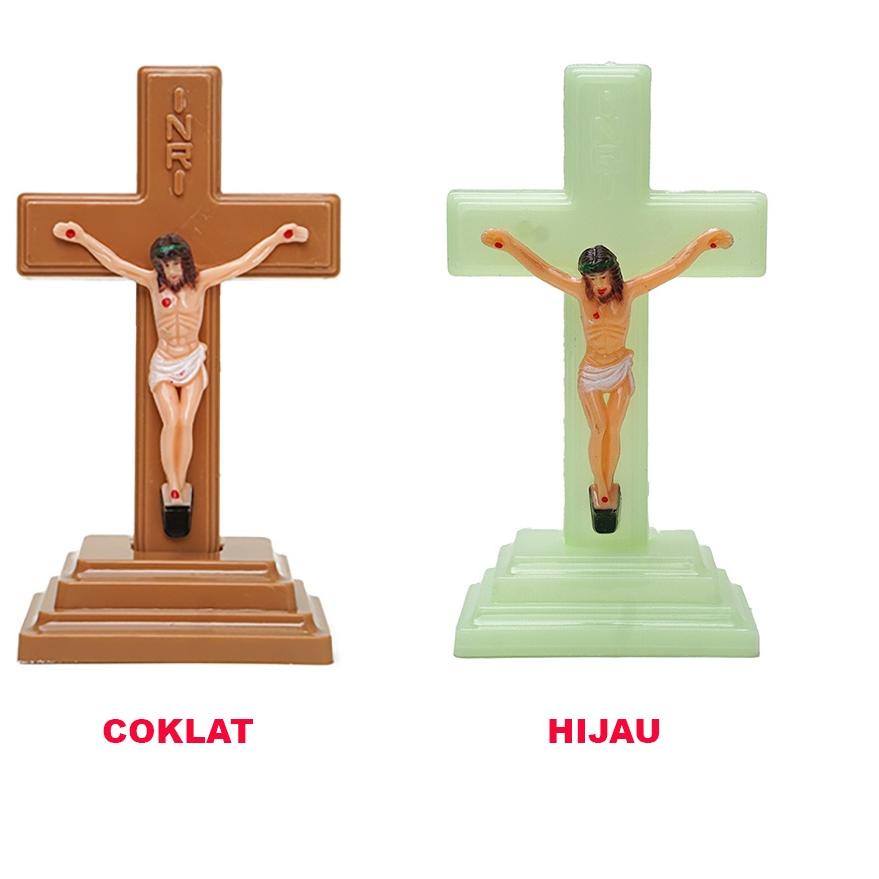 ❁ Salib Duduk Katolik Fosfor 13cm - Salib Duduk Rohani - Salib Yesus Fosfor ۩